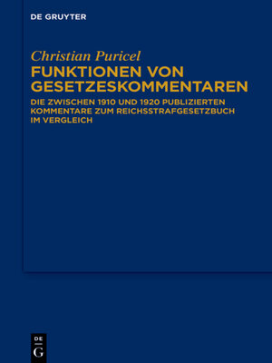 cover image of Funktionen von Gesetzeskommentaren